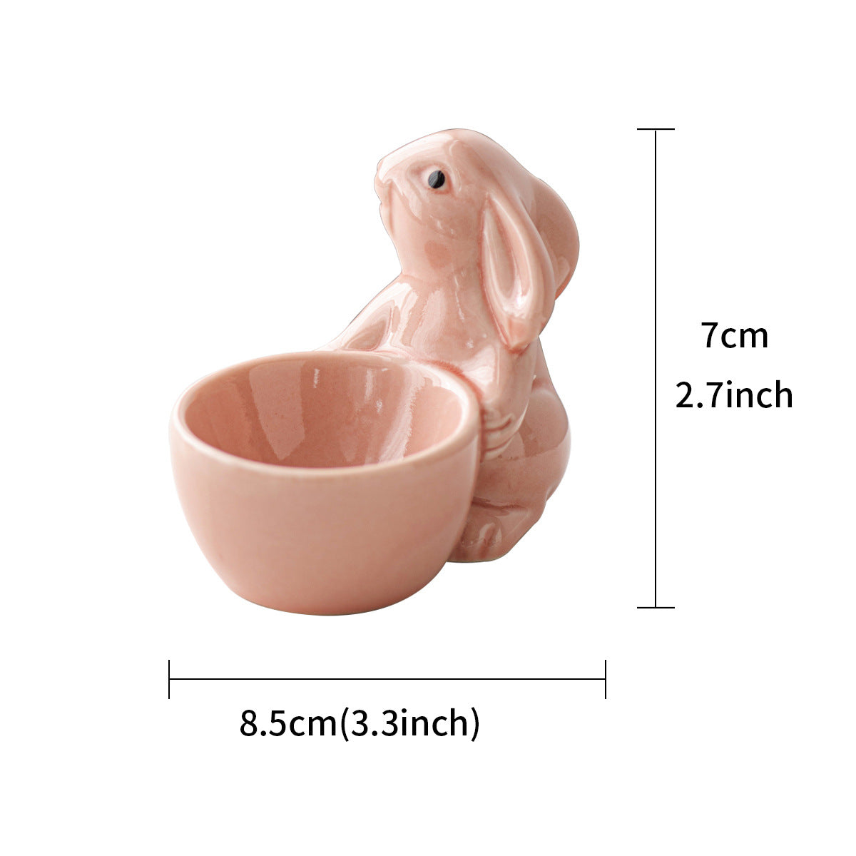 Cute Bunny Ceramic Egg Cup - Pastel Pink Rabbit Egg Holder for Breakfast & Easter Decor,2 pack egg cups, set of 2 easter decor, couple breakfast set