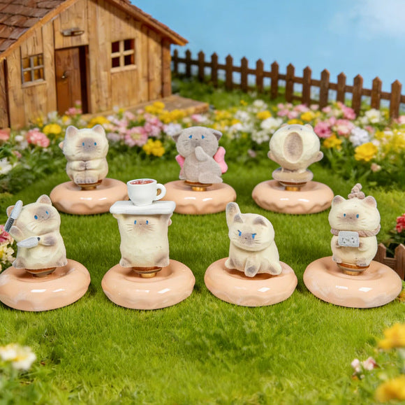 Capybara Blind Box Ceramic Figurine Set (6 Pack) - Random Kawaii Mini Desk Ornaments, Collectible Home Decor
