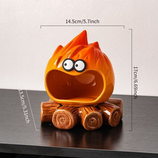 Calcifer Fire Demon Ceramic Storage, Cute Anime Home Decor Ornament