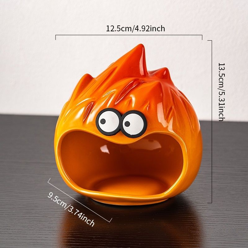 Calcifer Fire Demon Ceramic Storage, Cute Anime Home Decor Ornament