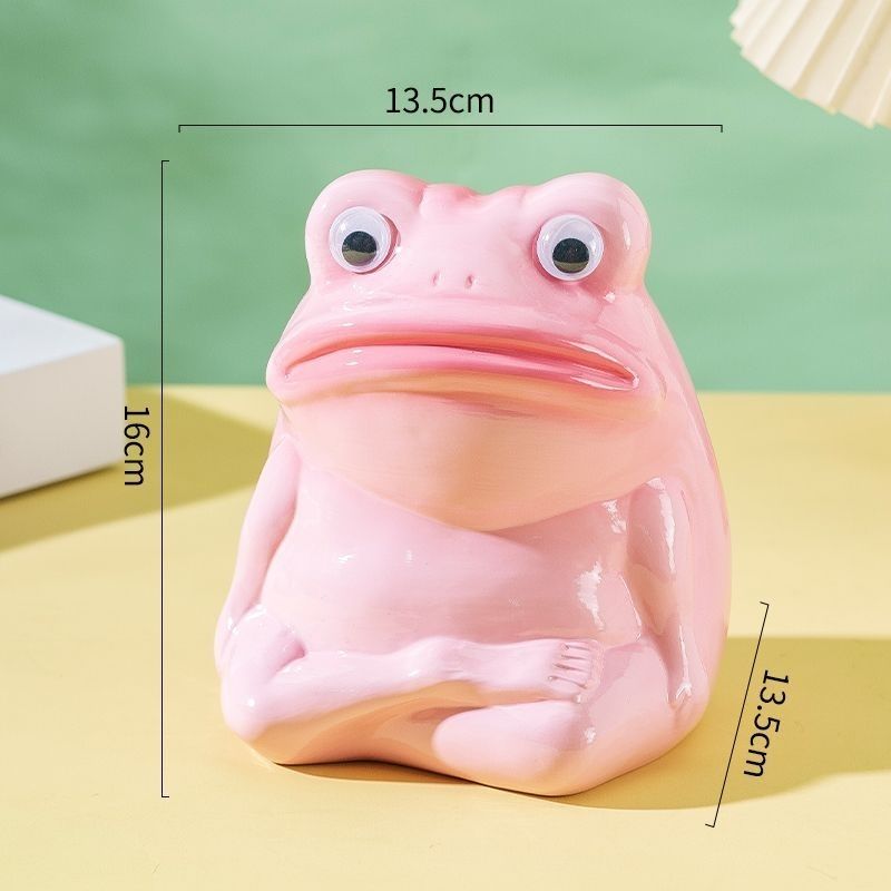 Meditierender Frosch Keramik Sparschwein, Süße Ästhetische Heimdekoration