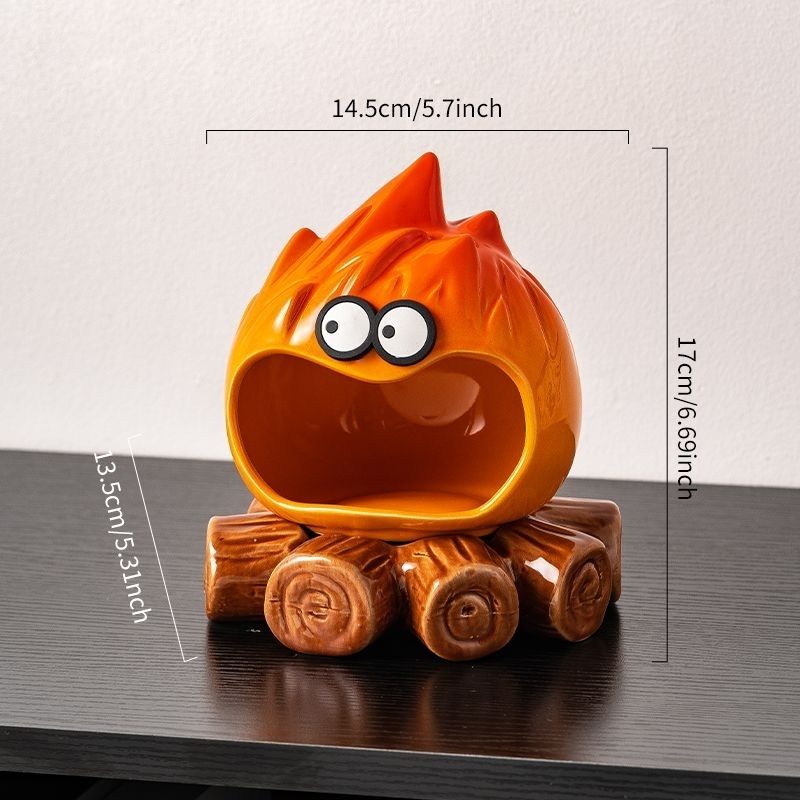 Calcifer Fire Demon Ceramic Storage, Cute Anime Home Decor Ornament